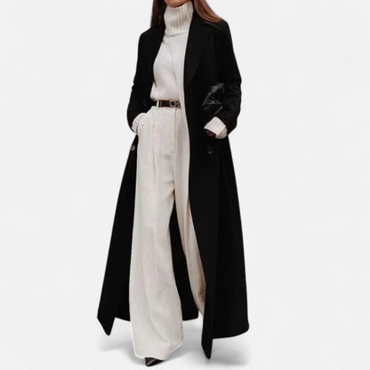 Classic Women's Long Black Coat