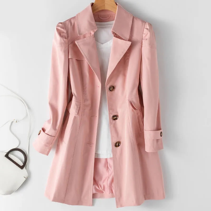 Classic Waterproof Ladies Long Coat - Vossary
