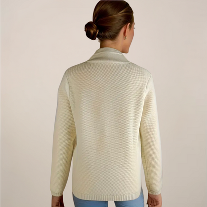 Soft Cable Knit Beige Sweater for Women