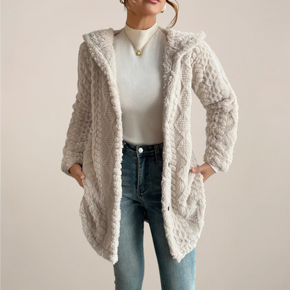 Soft Fleece Hooded Coat for Women All Year Round - Vossary