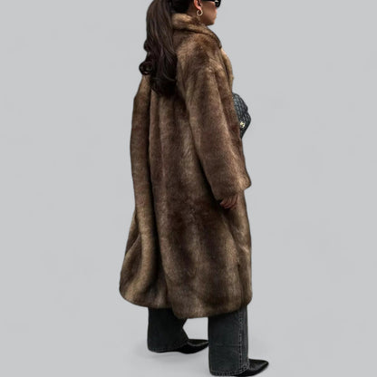 Luxurious Black Faux Fur Winter Coat for Women