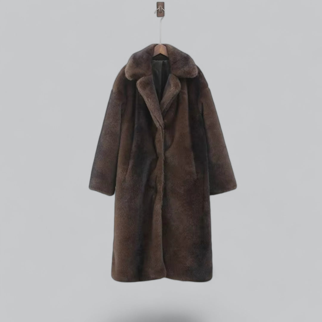 Luxurious Black Faux Fur Winter Coat for Women
