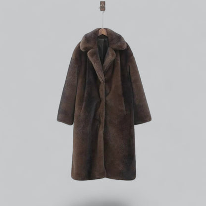 Luxurious Black Faux Fur Winter Coat for Women