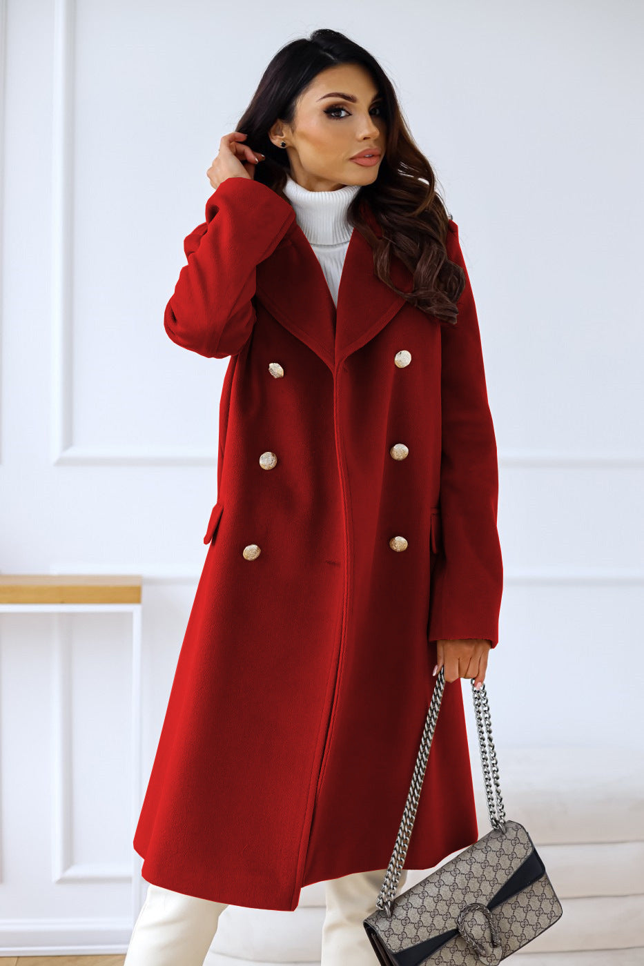 Women's Warm Classic Double-Breasted Winter Coat