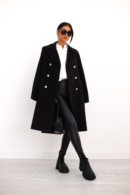 Women's Warm Classic Double-Breasted Winter Coat - Vossary