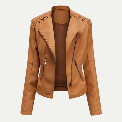 Fashionable Uneven Zip Ladies Quilted Jacket