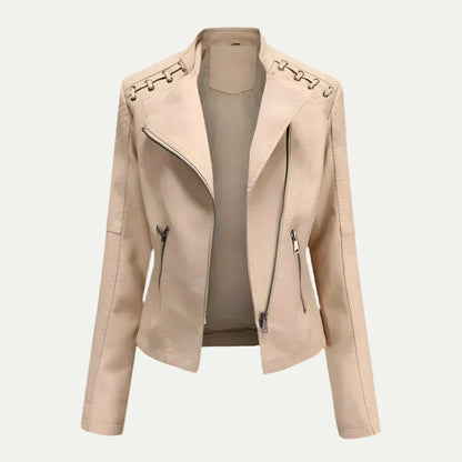 Fashionable Uneven Zip Ladies Quilted Jacket