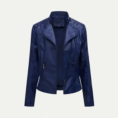 Fashionable Uneven Zip Ladies Quilted Jacket