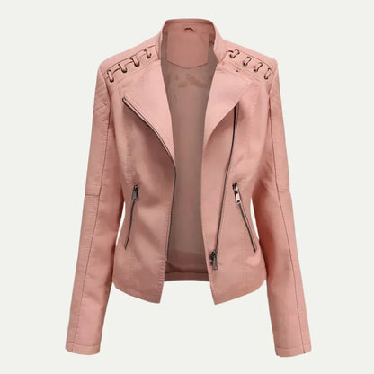 Fashionable Uneven Zip Ladies Quilted Jacket