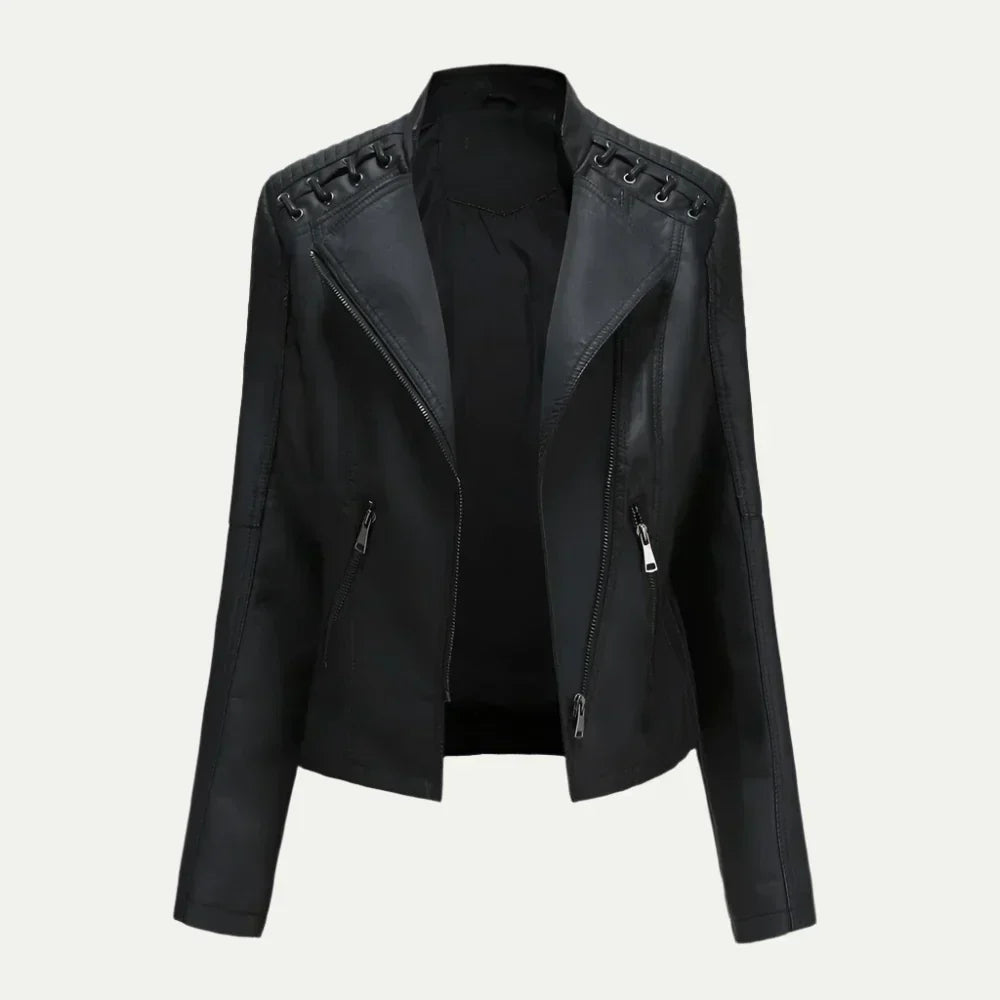 Fashionable Uneven Zip Ladies Quilted Jacket - Vossary