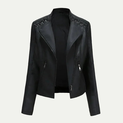Fashionable Uneven Zip Ladies Quilted Jacket - Vossary