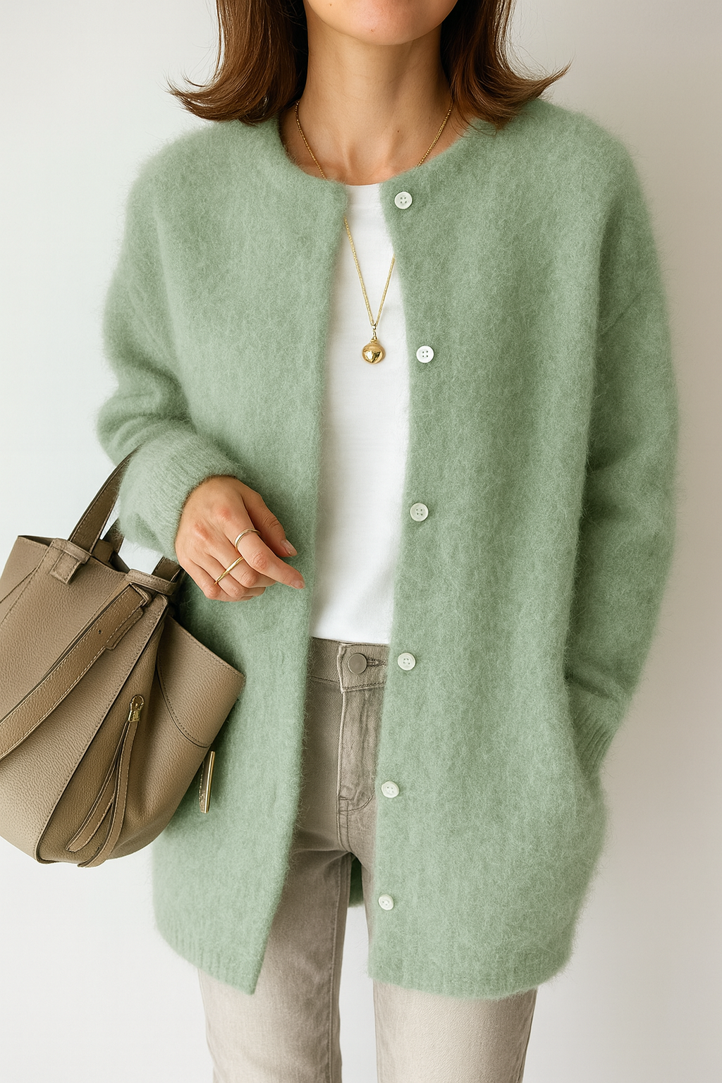 Stylish Oversized Knitted Cardigan for Women - Vossary