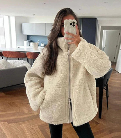 Large Warm Wool Coat for Women - Vossary
