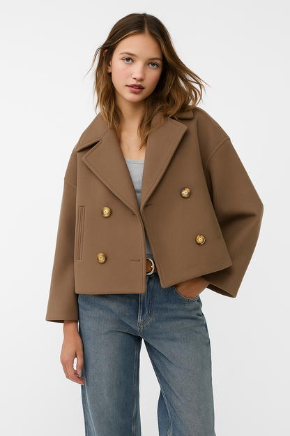 Classic Female Short Jacket - Elegant Open Front Design