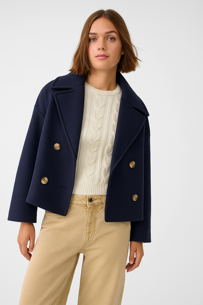 Classic Female Short Jacket - Elegant Open Front Design
