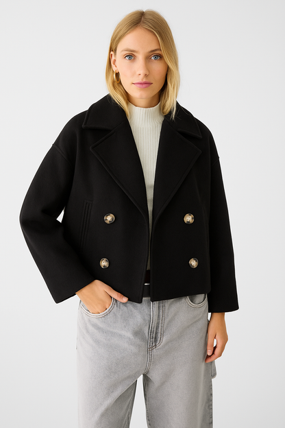 Classic Female Short Jacket - Elegant Open Front Design