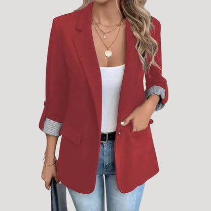 Stylish Ladies' Jacket with Rolled Up Sleeves