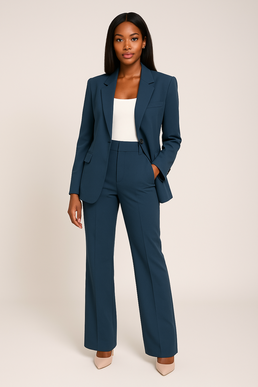 Professional Women's Suit Jacket and Pants Set