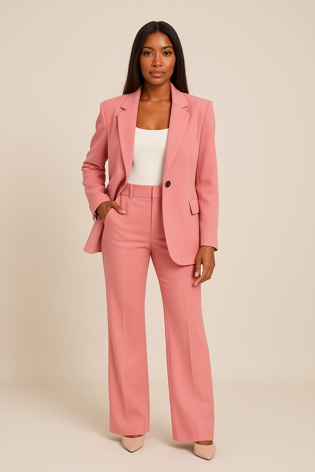 Professional Women's Suit Jacket and Pants Set