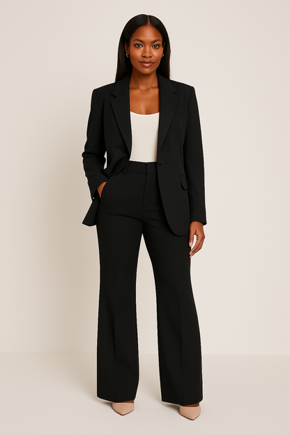 Professional Women's Suit Jacket and Pants Set - Vossary
