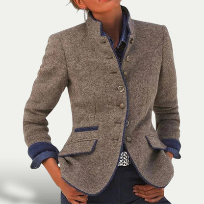 Stylish Ladies' Short Jacket with Classic Collar - Vossary