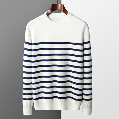 Classic Striped Crew Neck Wool Sweater