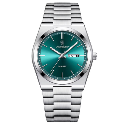 Stylish Mens Leather Watch 41mm