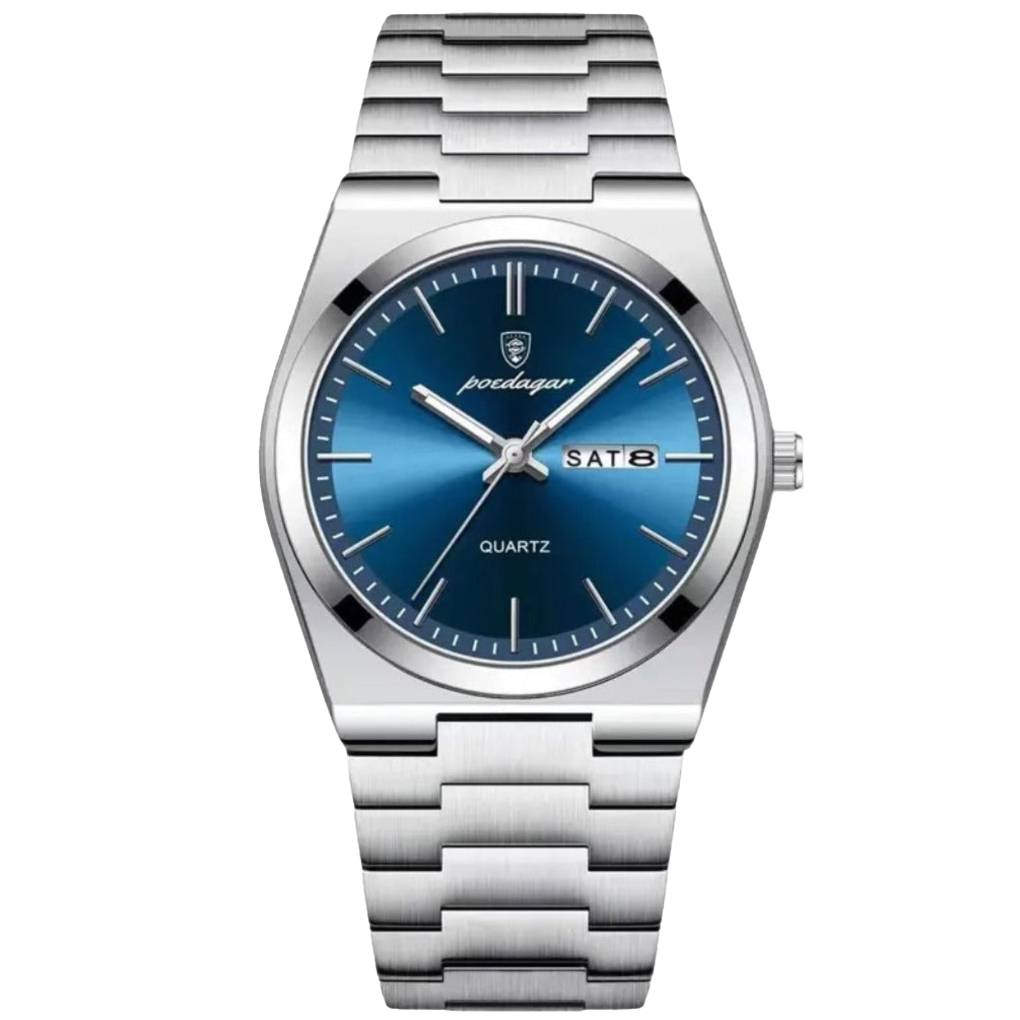 Stylish Mens Leather Watch 41mm
