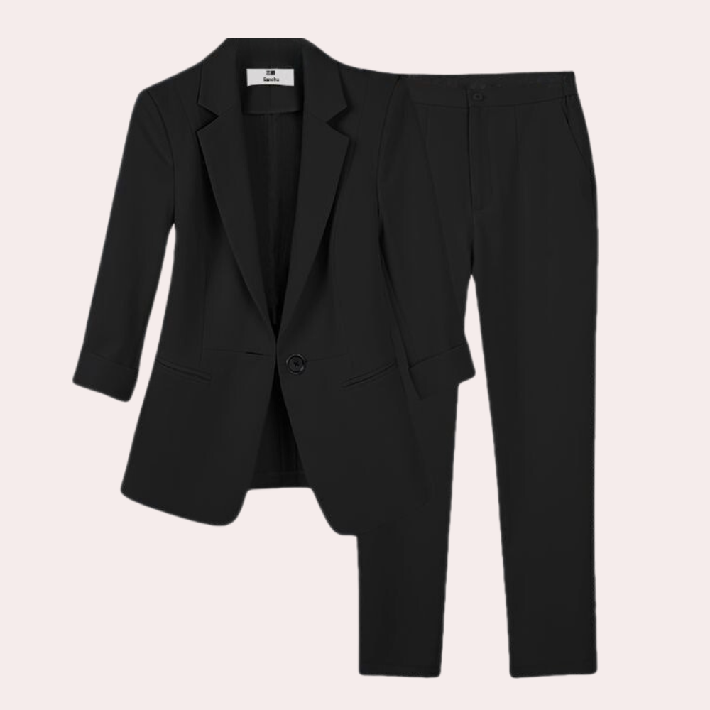 Elegant Women's Suit Jacket and Trousers - Luxicro