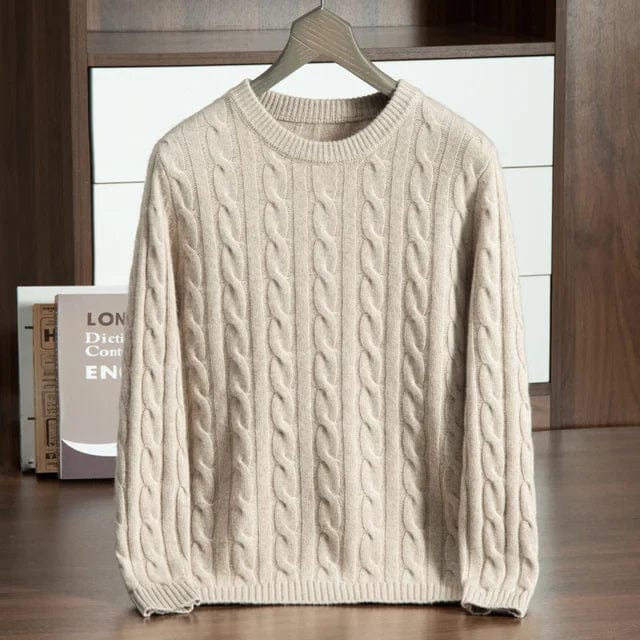 Soft Crew Neck Long Sleeve Sweater for Men