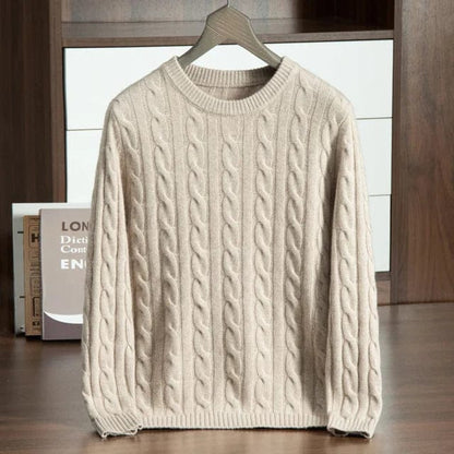 Soft Crew Neck Long Sleeve Sweater for Men