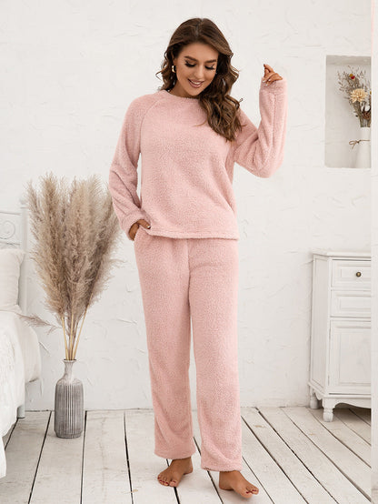 Cozy Plush Long Sleeve Loungewear Set - EasyApparels