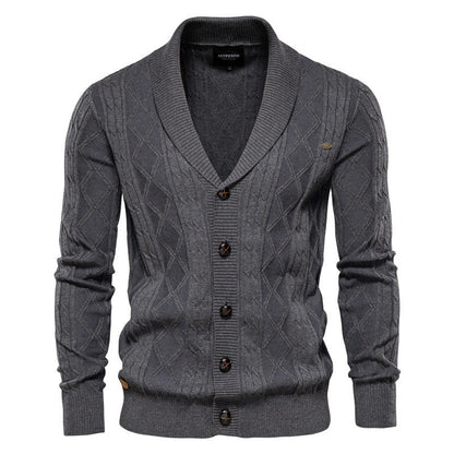 Cozy Crew Neck Men's Cardigan Sweater