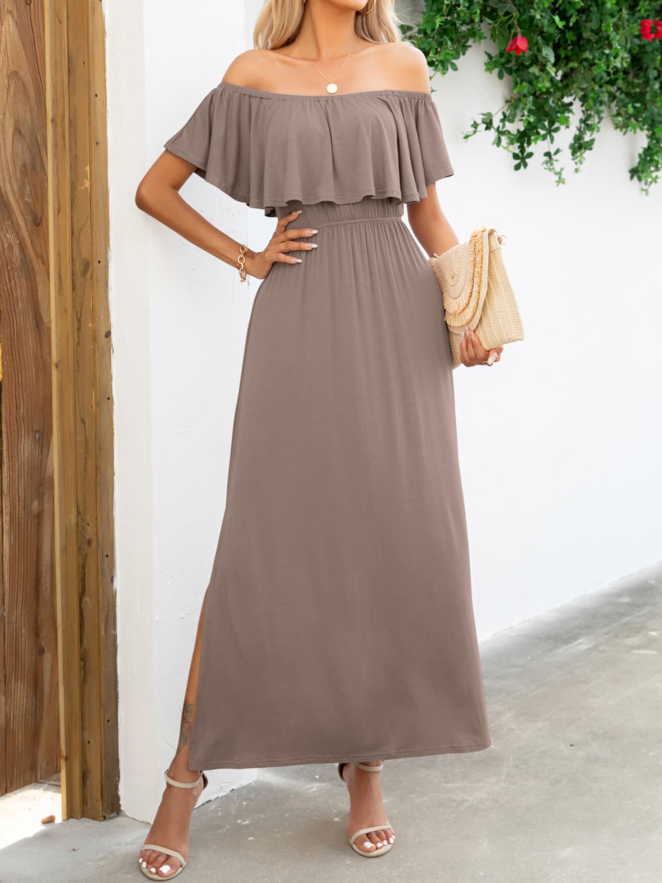 Chic Cold Shoulder Long Maxi Dress - EasyApparels