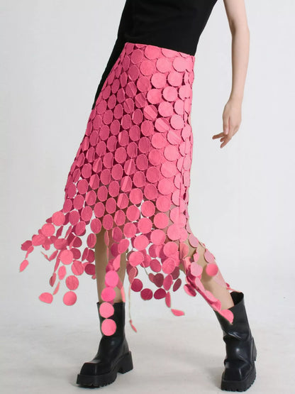 Trendy Mid Length Flared Skirt - EasyApparels