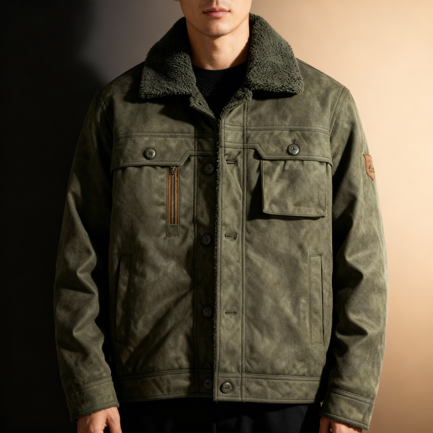 Warm Suede Leather Fleece Jacket - EasyApparels