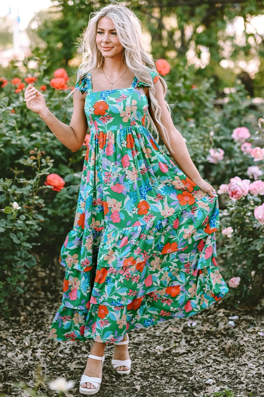 Layered Floral Tank Summer Dress - EasyApparels