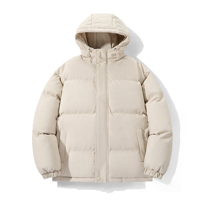 Warm Puffer Jacket - Hooded Short Chenille Coat