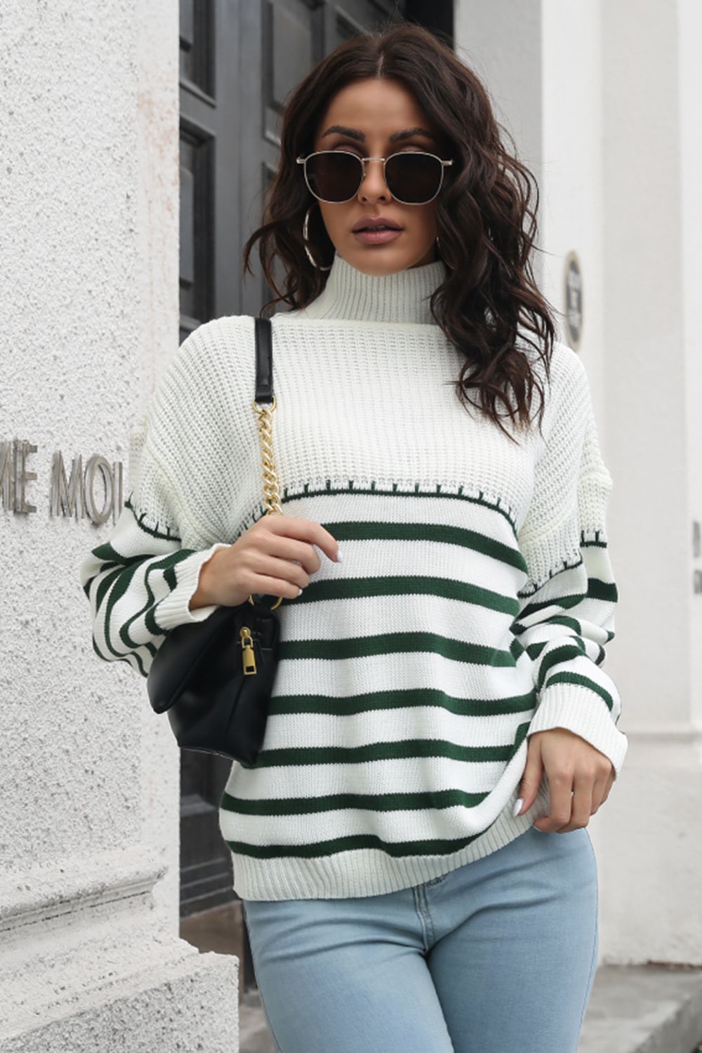 Colorful Crew Neck Oversized Sweater - EasyApparels