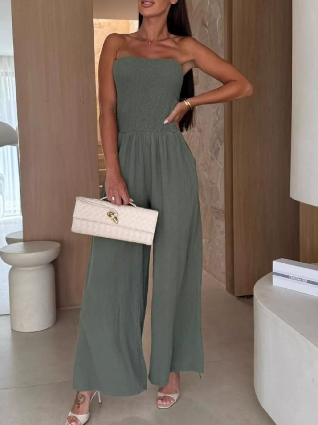 Flowy Elastic Waist Jumpsuit