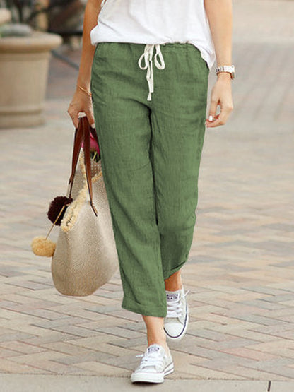 Comfortable Linen Women's Straight Leg Pants