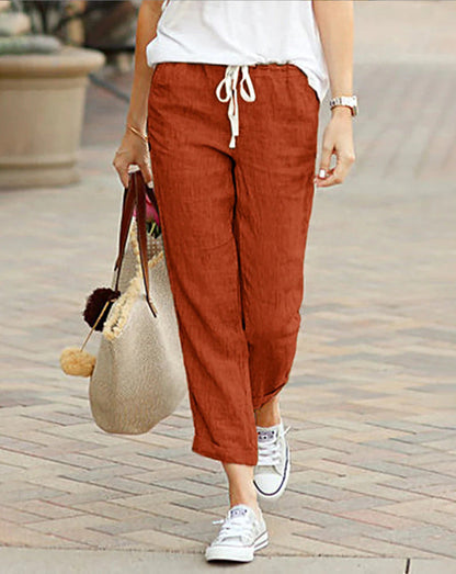 Comfortable Linen Women's Straight Leg Pants