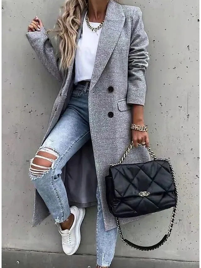 Warm Women's Wool Trench Coat