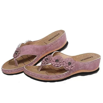 Comfortable Women's Slide Sandals with Floral Accents