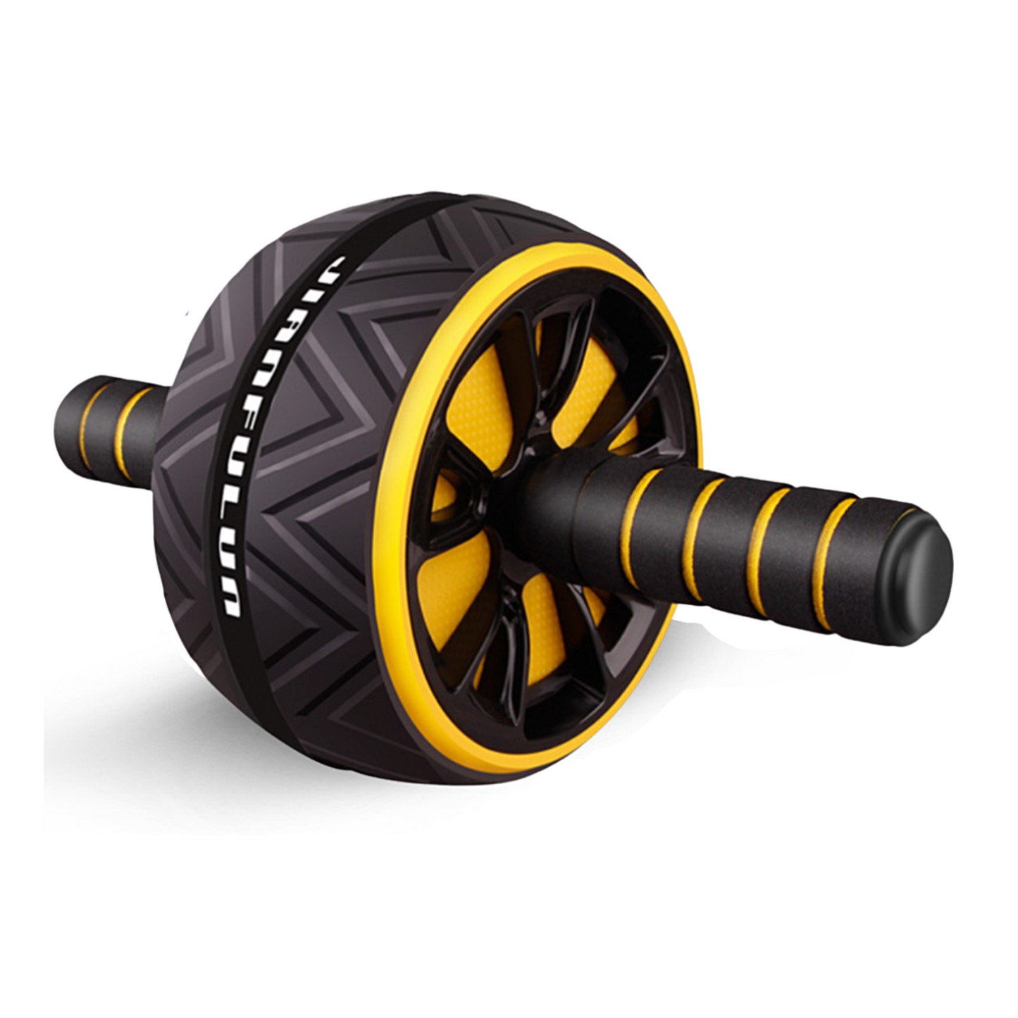 Ab Roller with Wide Wheels - CoreX-Black/Yellow-The Livary
