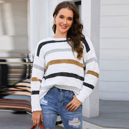 Cozy Oversized Women's Crew Neck Sweater - Luxicro