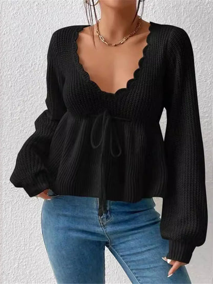 Relaxed Fit Crew Neck Sweater Top