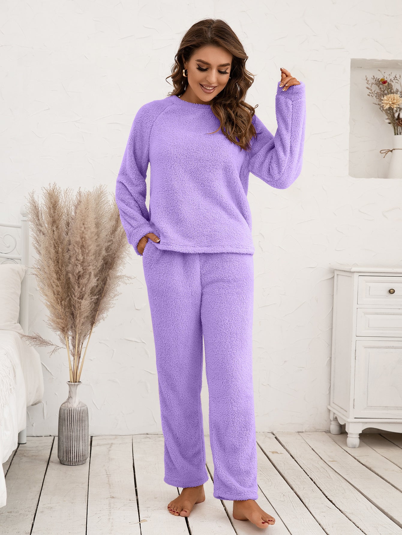 Cozy Plush Long Sleeve Loungewear Set