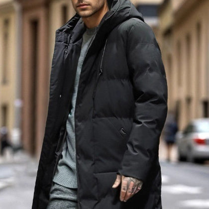 Insulated Men's Parka Coat - Hooded Quilted Water Resistant - Luxicro