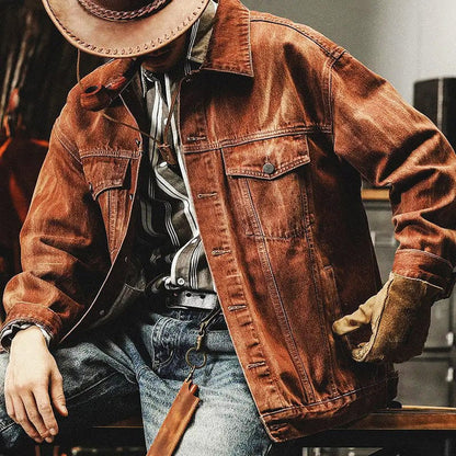 Relaxed Fit Mens Denim Jacket Modern Classic Design